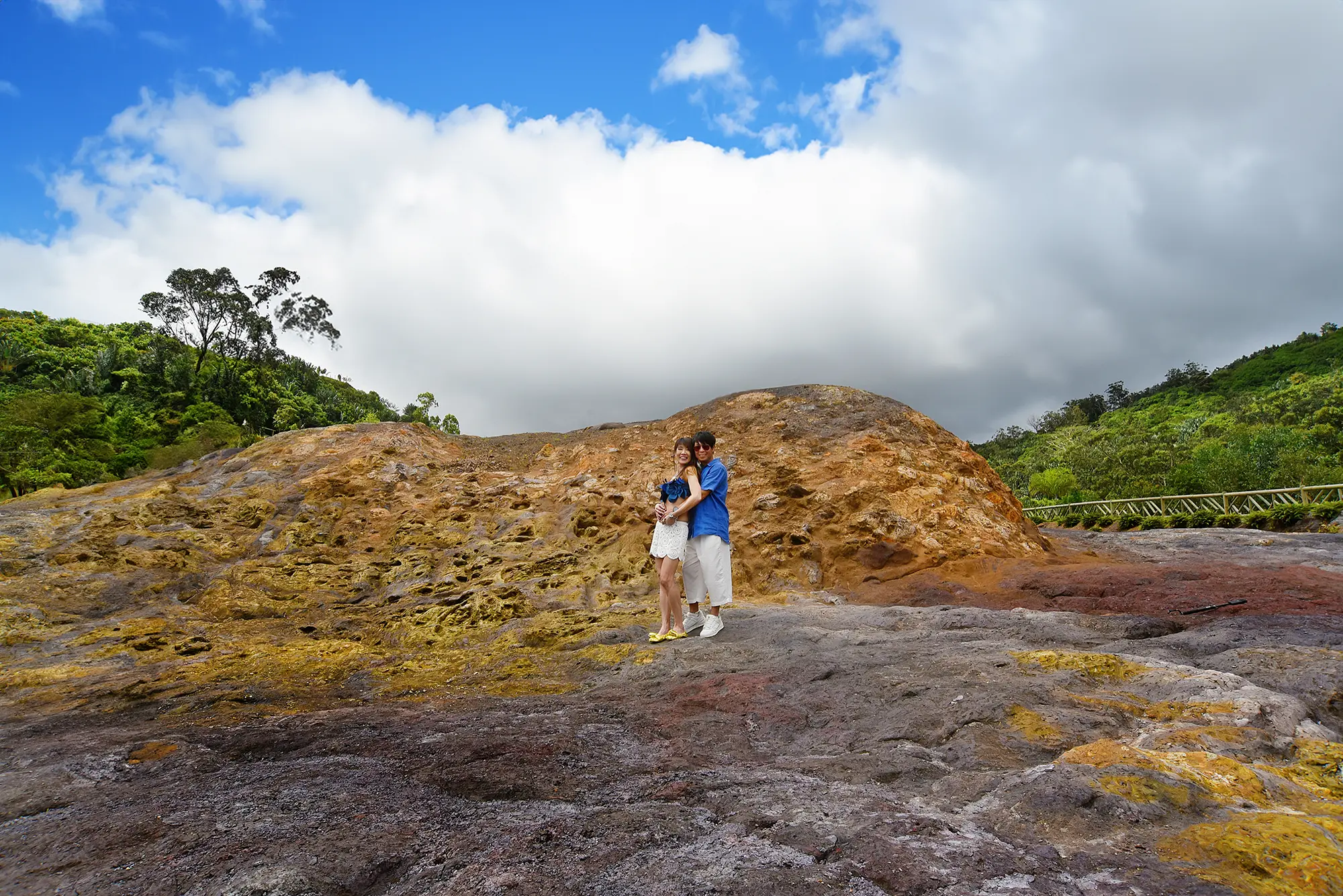 Couple photography Seven Coloured Earth Chamarel Mauritius