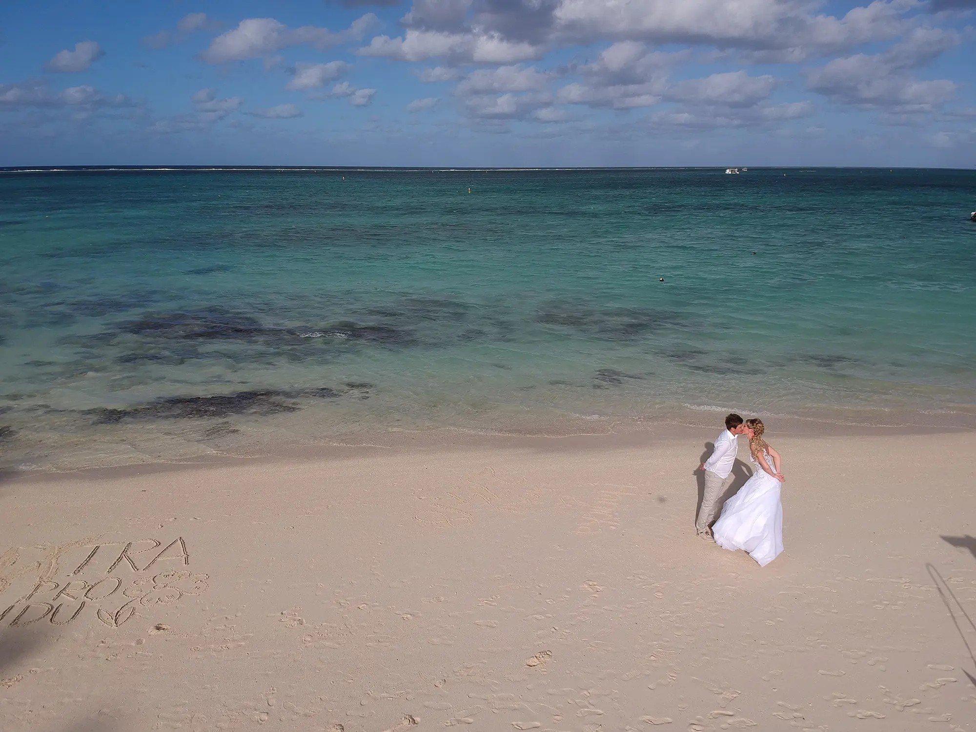 Belle Mare aerial view lagoon Mauritius