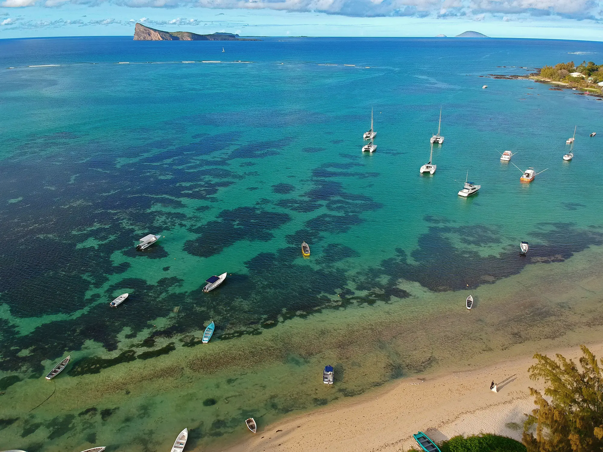 Bain Boeuf secluded cove aerial photography Mauritius
