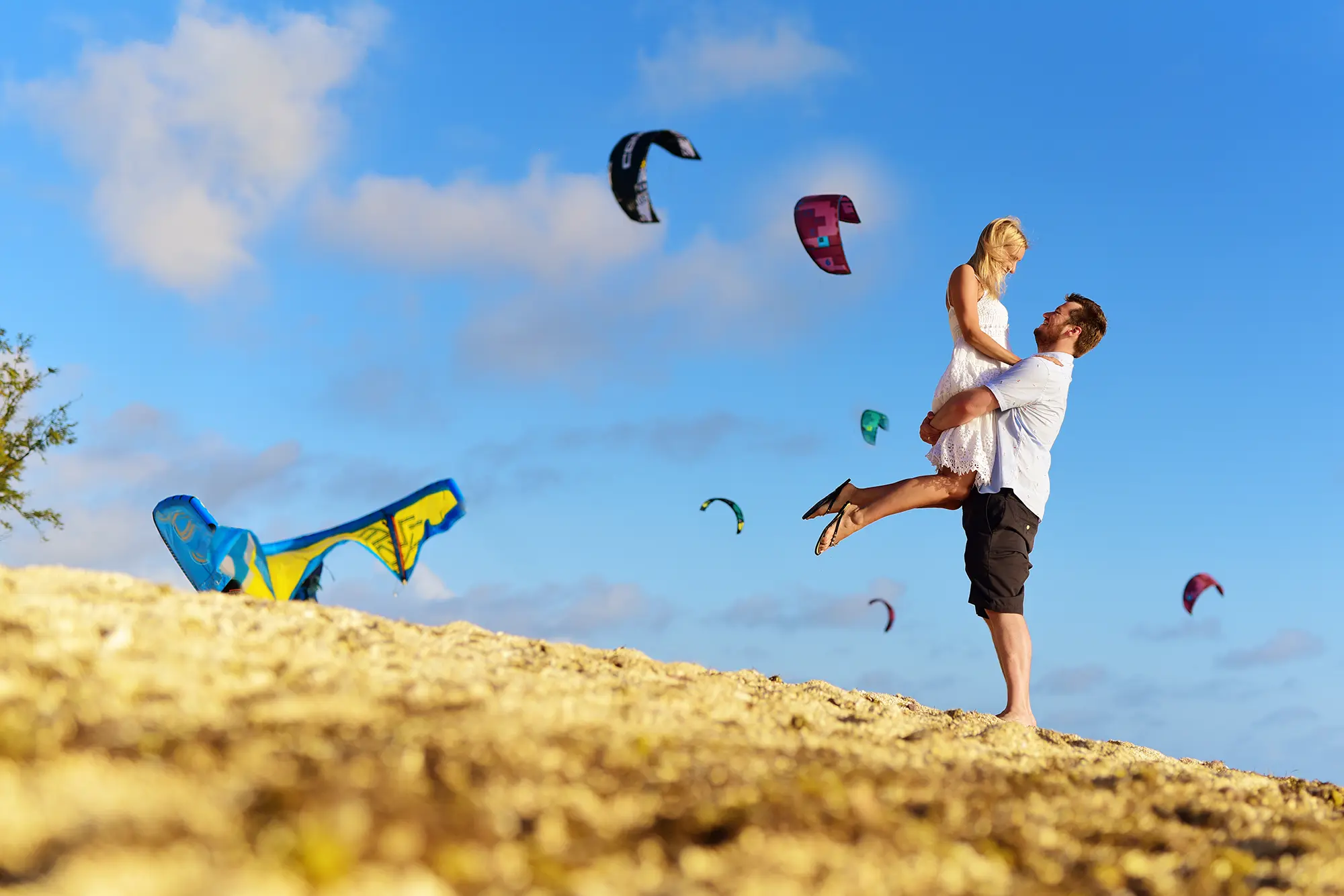 Engagement photography Le Morne sunset Mauritius