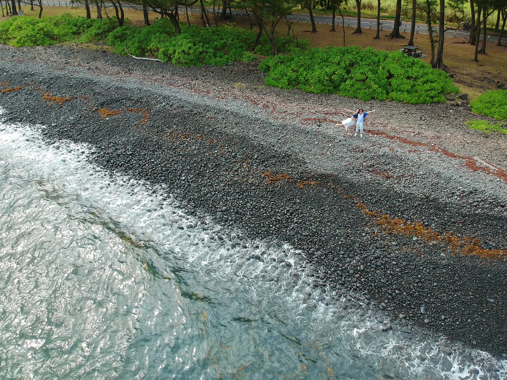 Rivière des Galets pebble beach river mouth photography Mauritius
