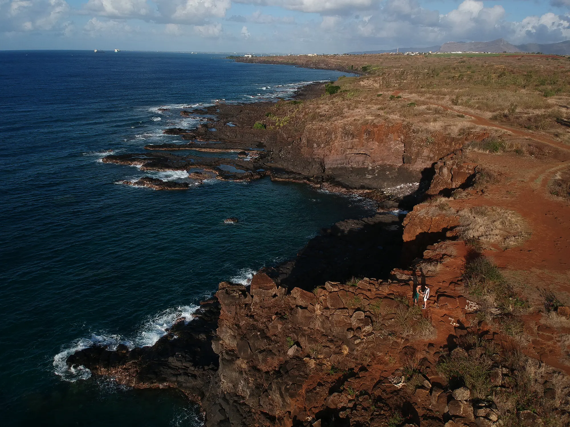 Albion lighthouse cliffs aerial photography Mauritius