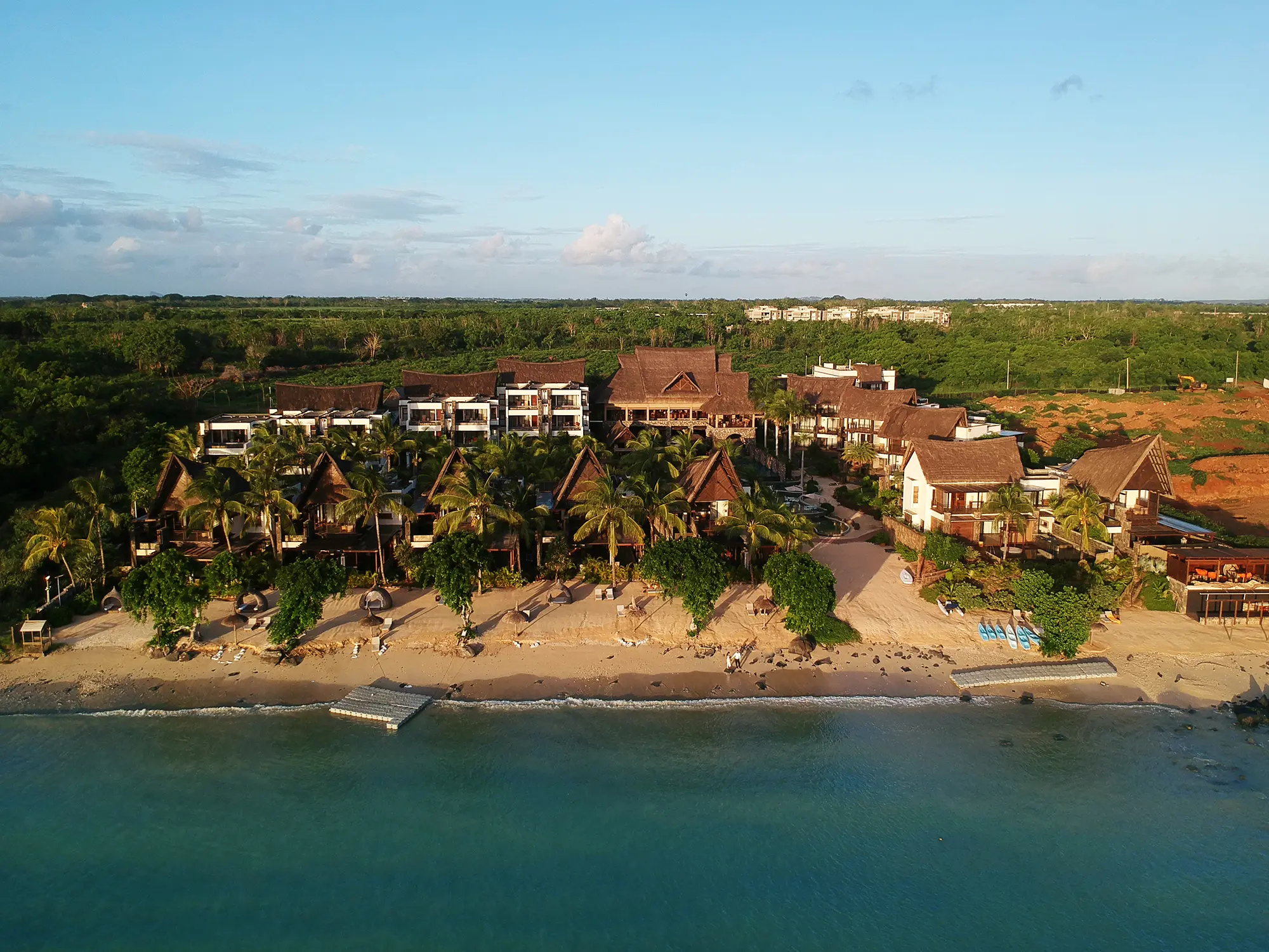 Baie du Tombeau volcanic bay drone photography Mauritius