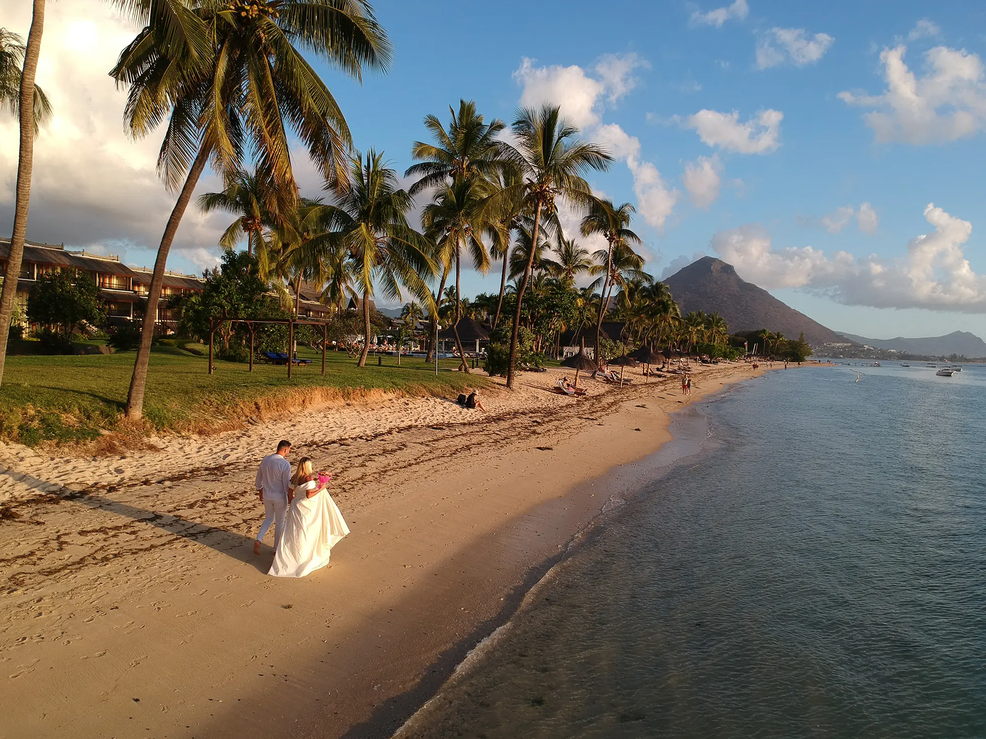Flic en Flac aerial west coast Mauritius